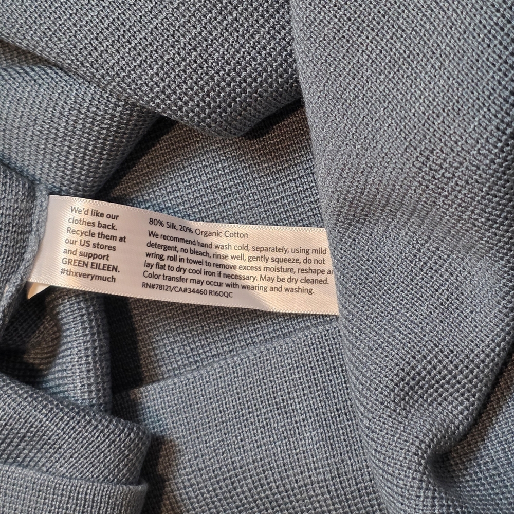 NWT Eileen Fisher Women's Silk Organic Cotton Midi Pencil Skirt Large - Picture 8 of 8